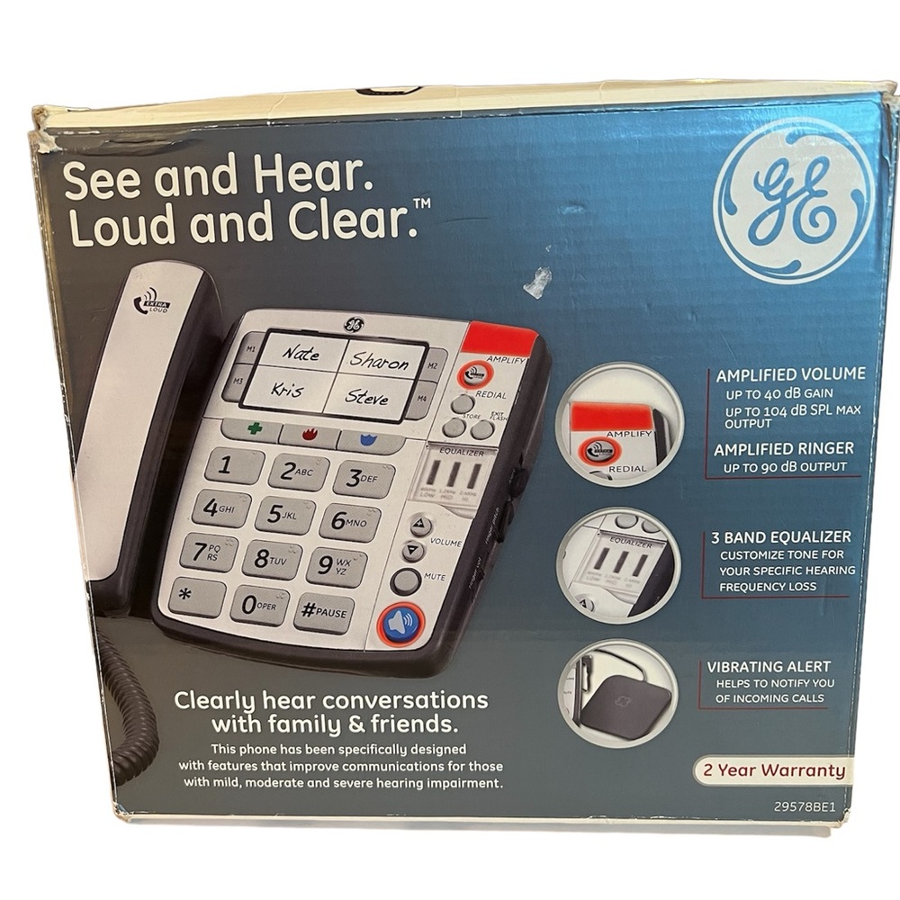See And Hear Loud And Clear Cordless Phone By GE‎